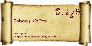 Dobosy Örs névjegykártya